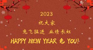 時間流逝的腳步，擋不住我們對過去的回望， 遠(yuǎn)方未知的艱苦，奪不走我們對前程的向往。 2023，祝大家兔飛猛進(jìn)  業(yè)績長虹！